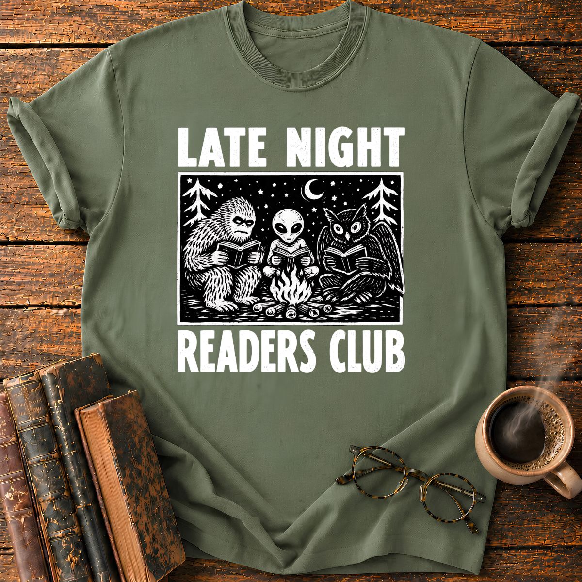 Late Night Readers Club Campfire T-Shirt