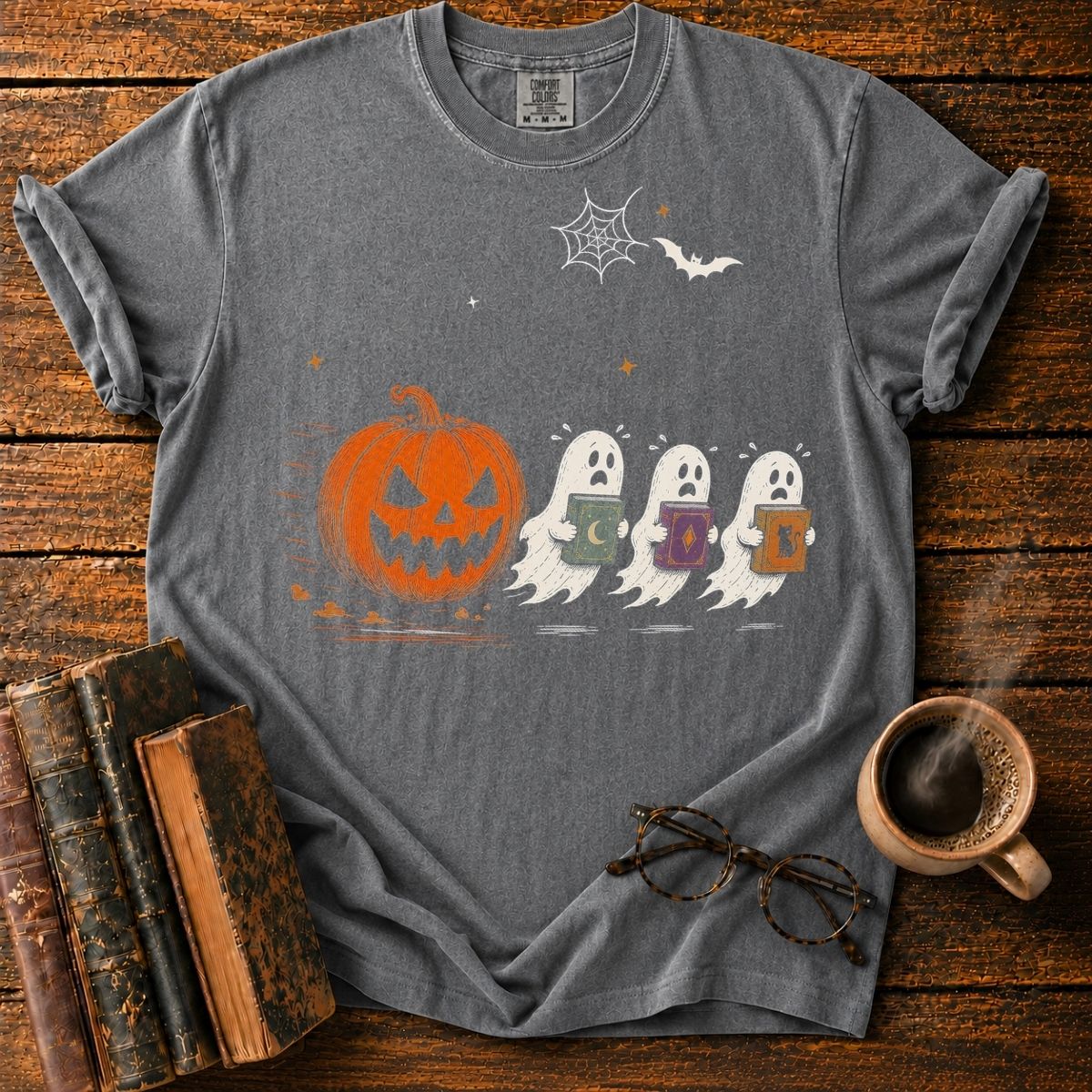 Pumpkin Chases Bookish Ghosts T-Shirt