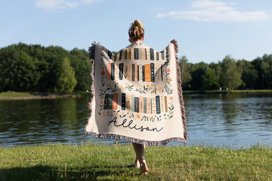 Personalized Name Bookshelf Blanket