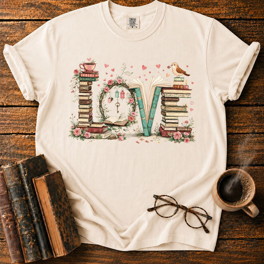 Floral Bookish LOVE Arrangement T-Shirt