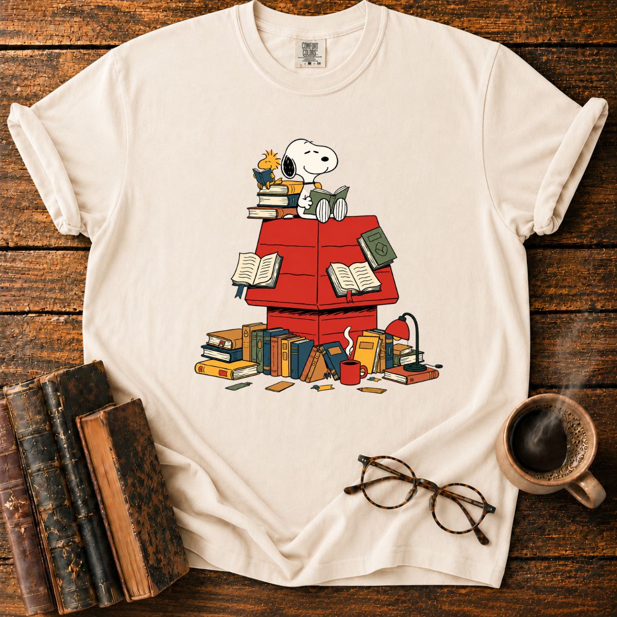Snoopy’s Cozy Reading Book T-Shirt
