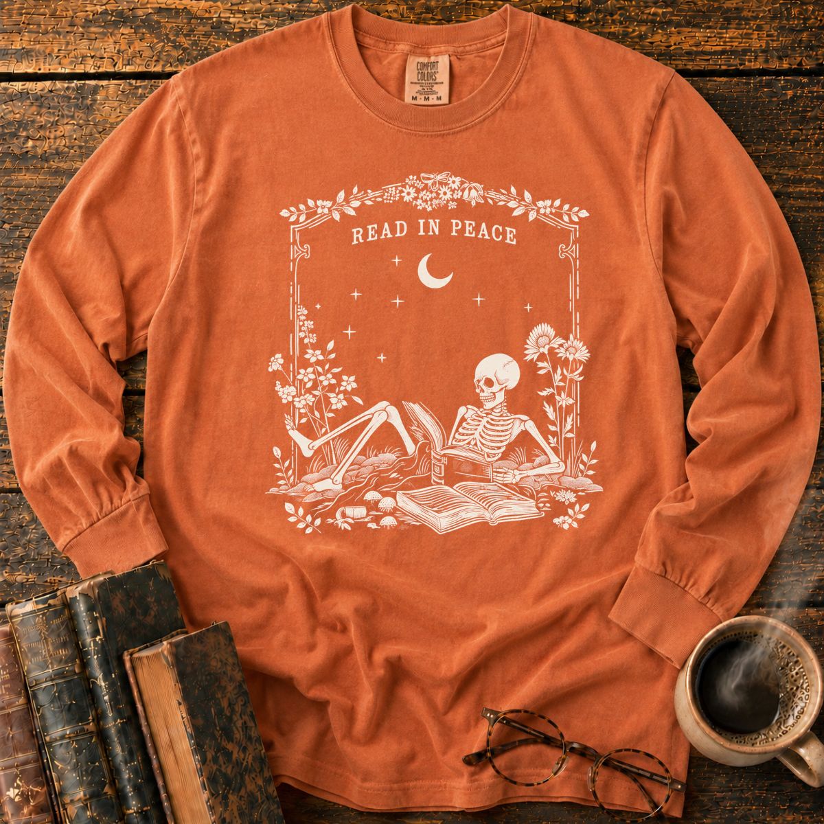 Read In Peace Skeleton LS T-Shirt