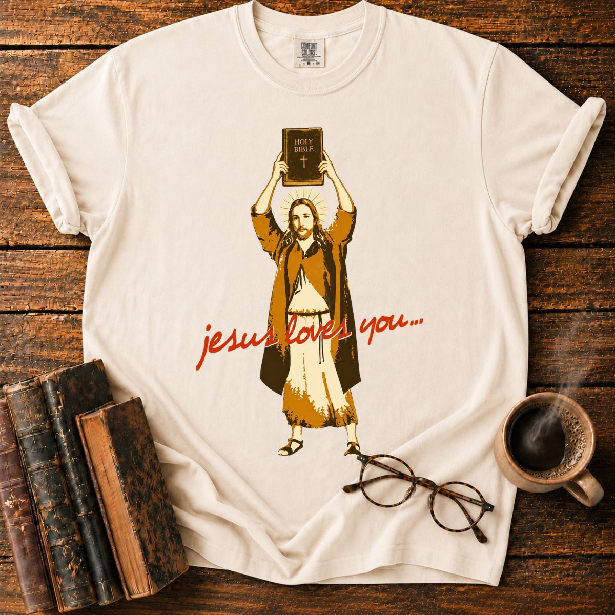 Jesus with Holy Bible T-Shirt