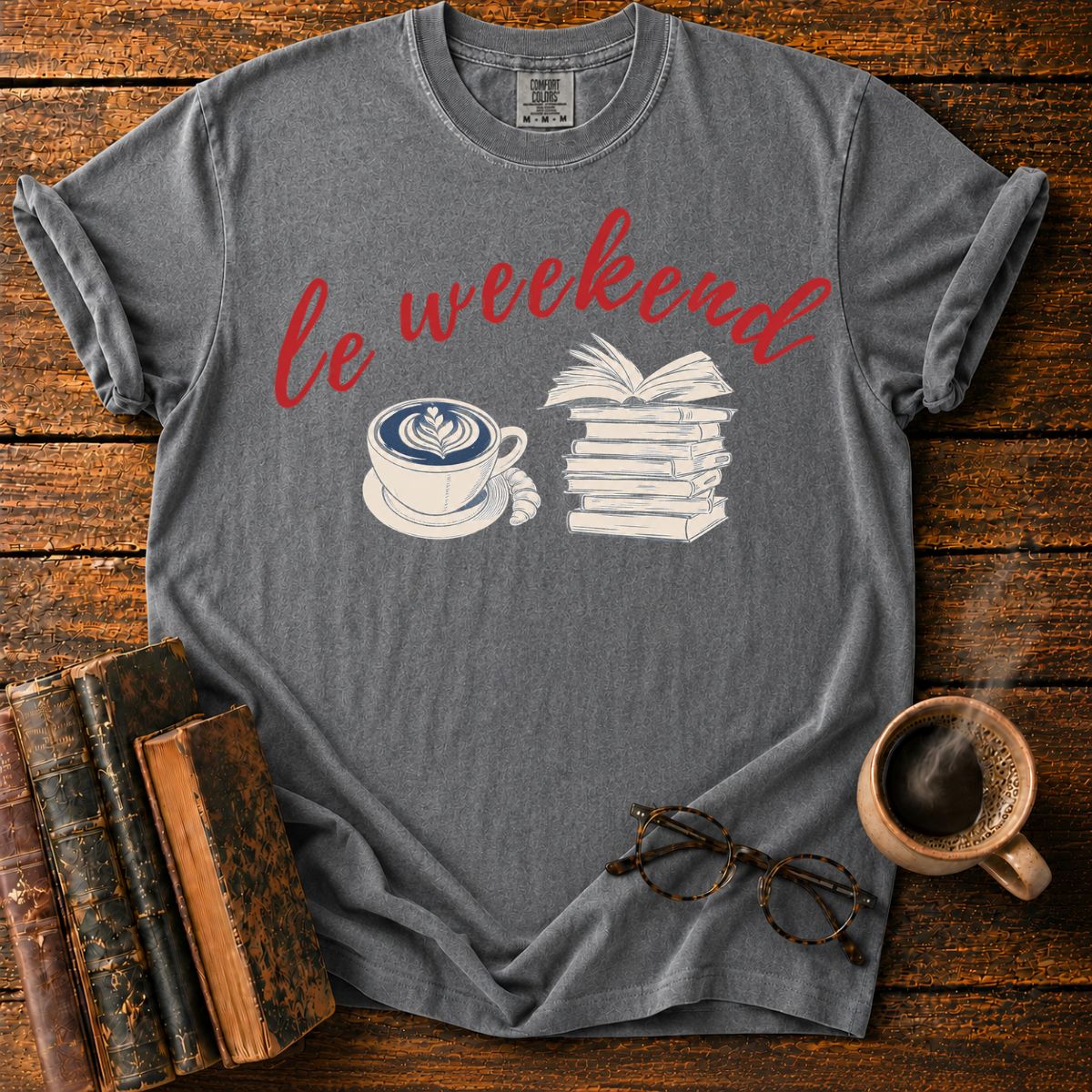 Le Weekend Coffee and Books T-Shirt