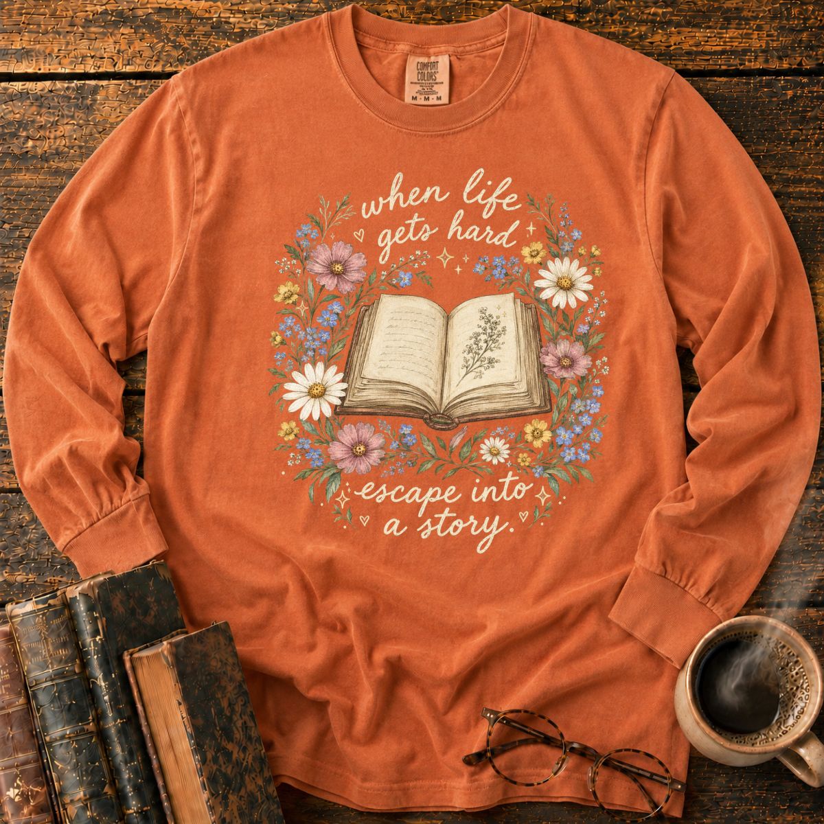 Escape Into a Story LS T-Shirt