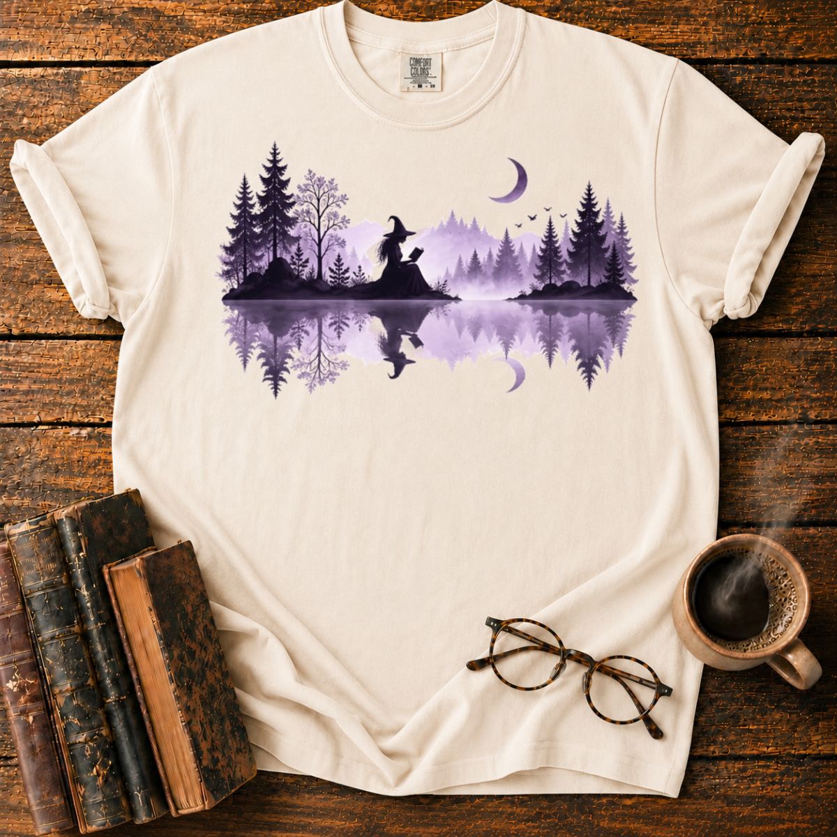 Witch Reading by a Moonlit Lake T-Shirt