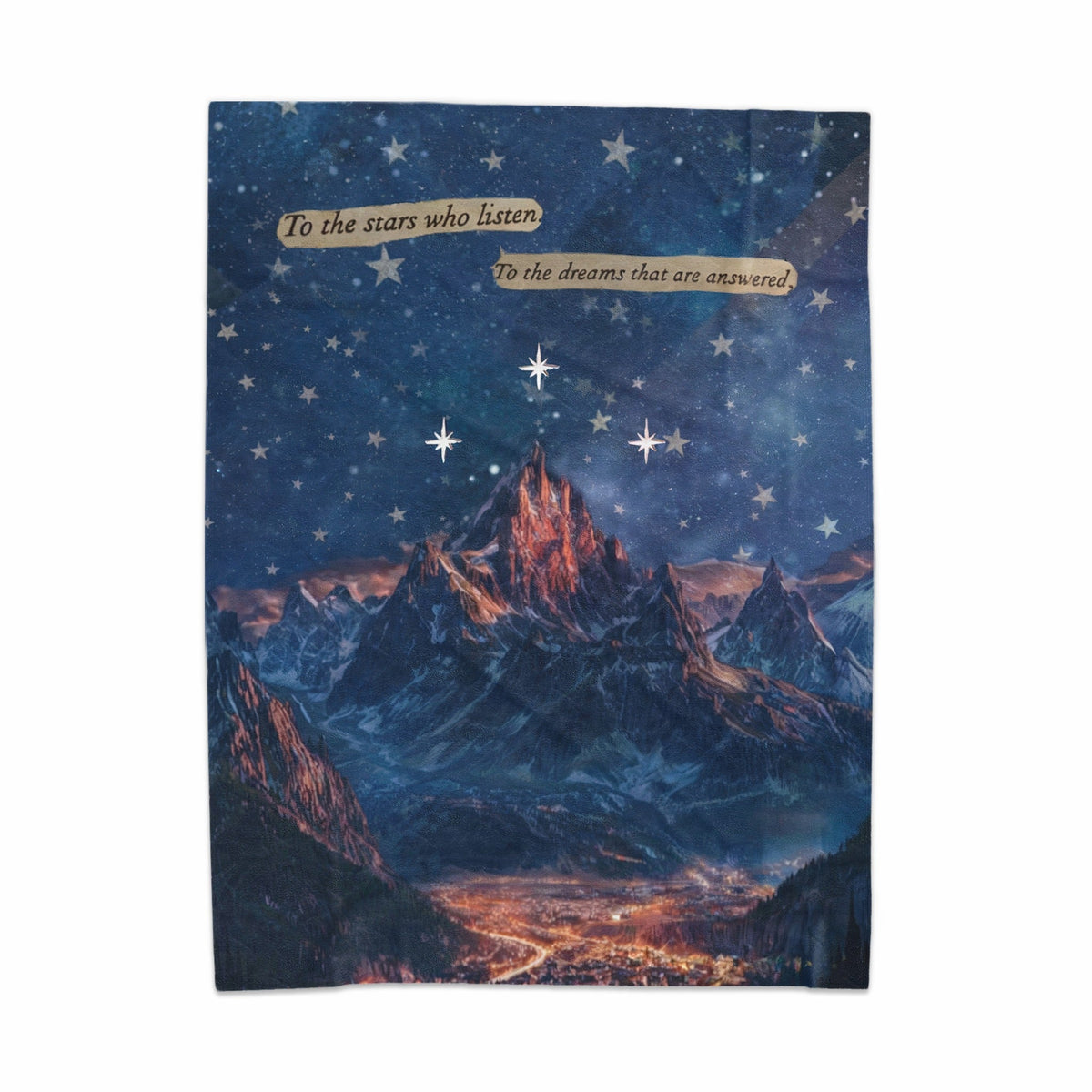 To The Stars Who Listen Velveteen Plush Blanket