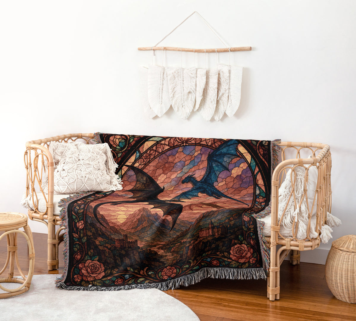 Dragon Flight Woven Throw Blanket