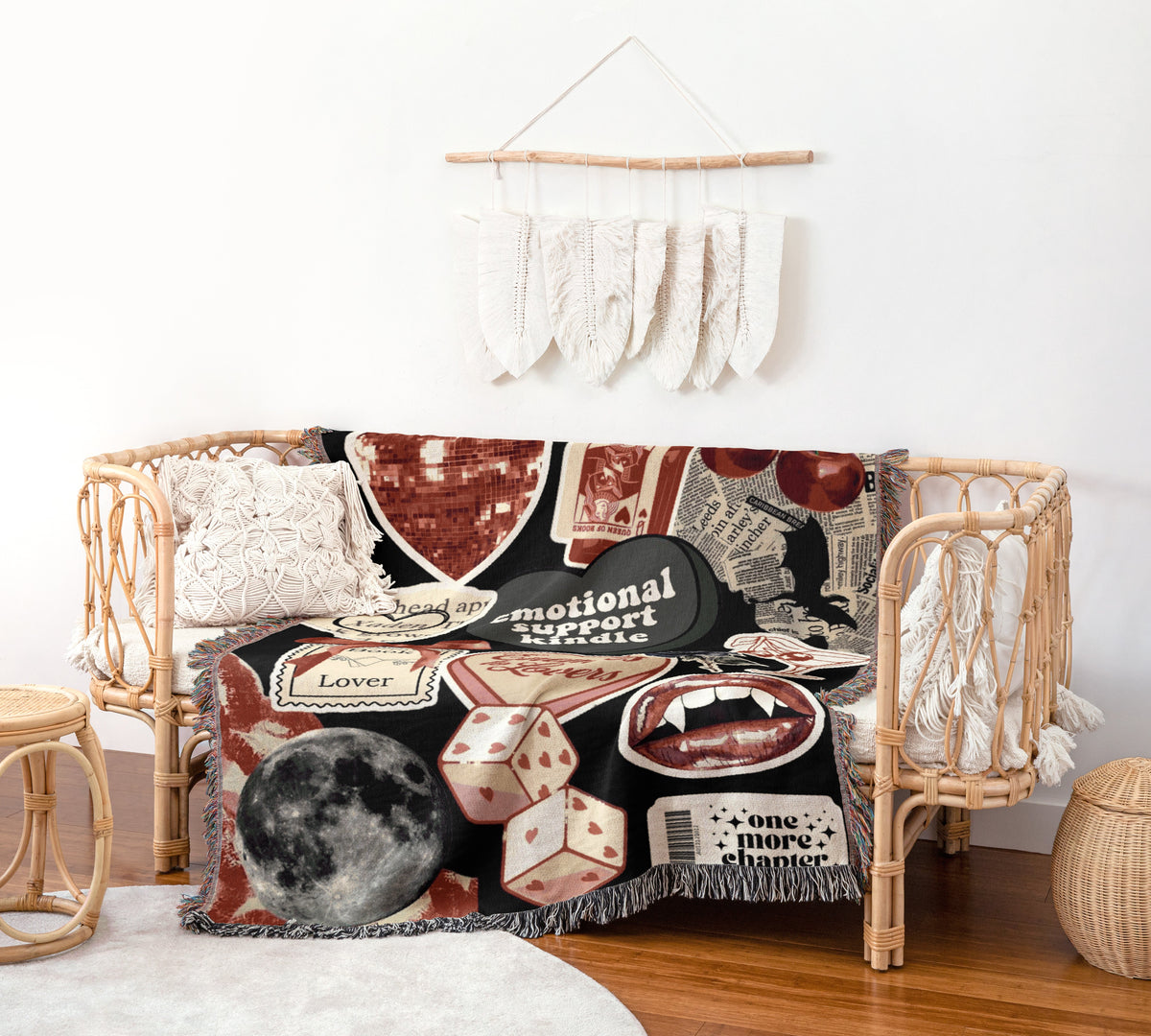 Bookish Woven Throw Blanket