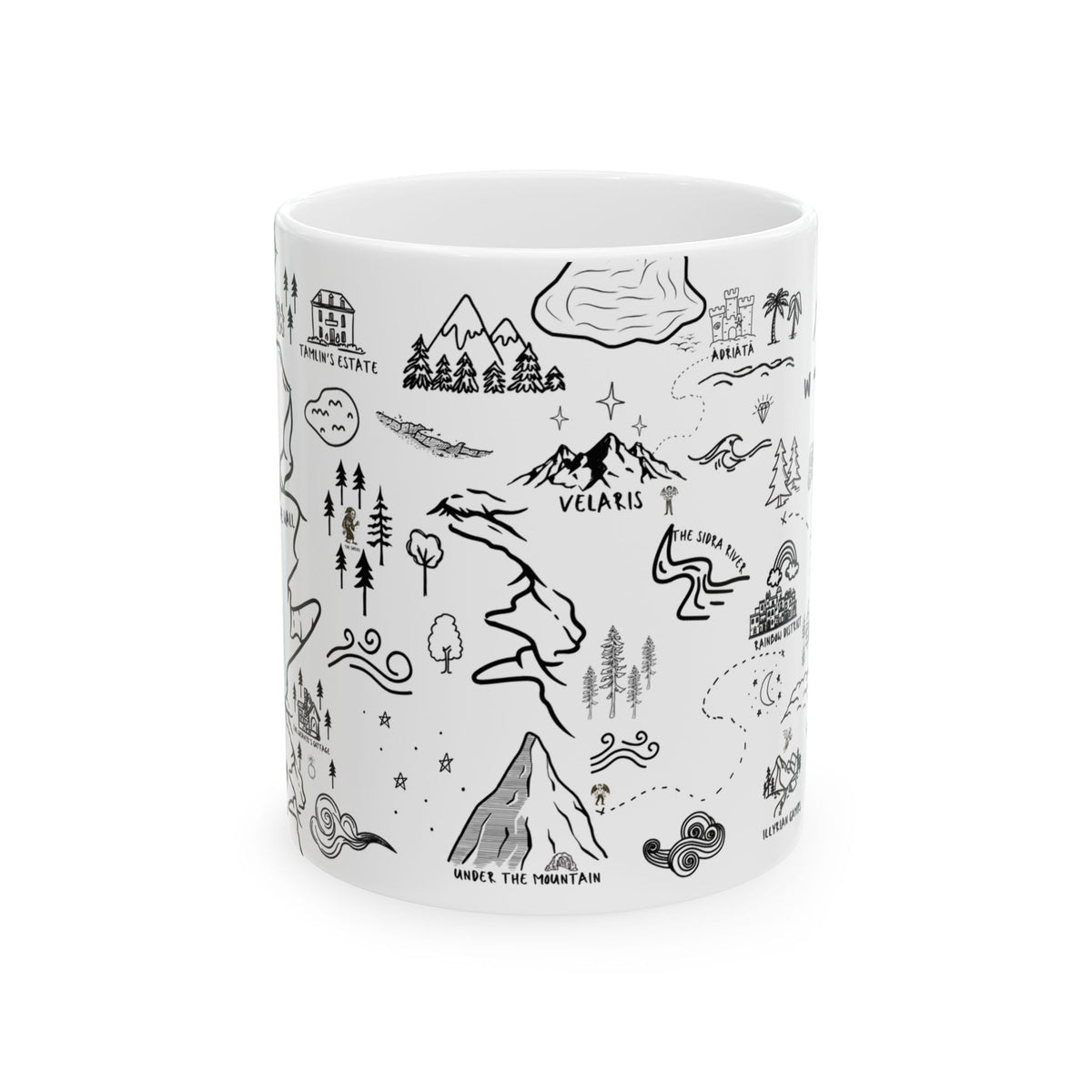 White ACOTAR Map Mug