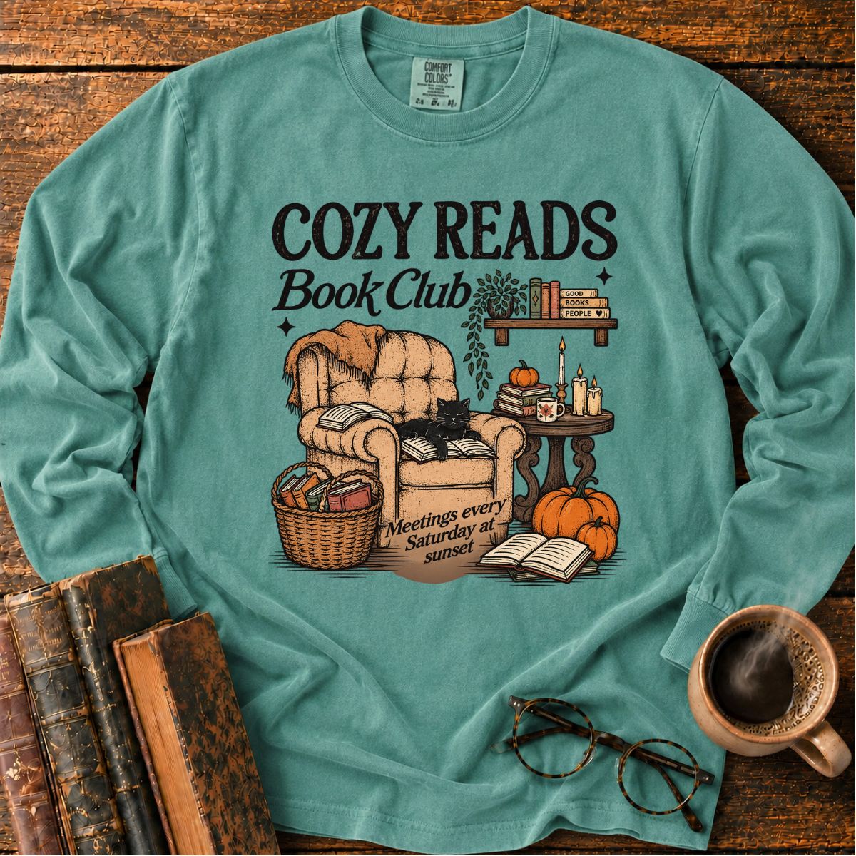 Cozy Reads Book Club LS T-Shirt