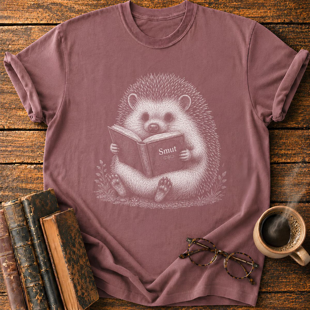 Hedgehog Reading A Book T-Shirt