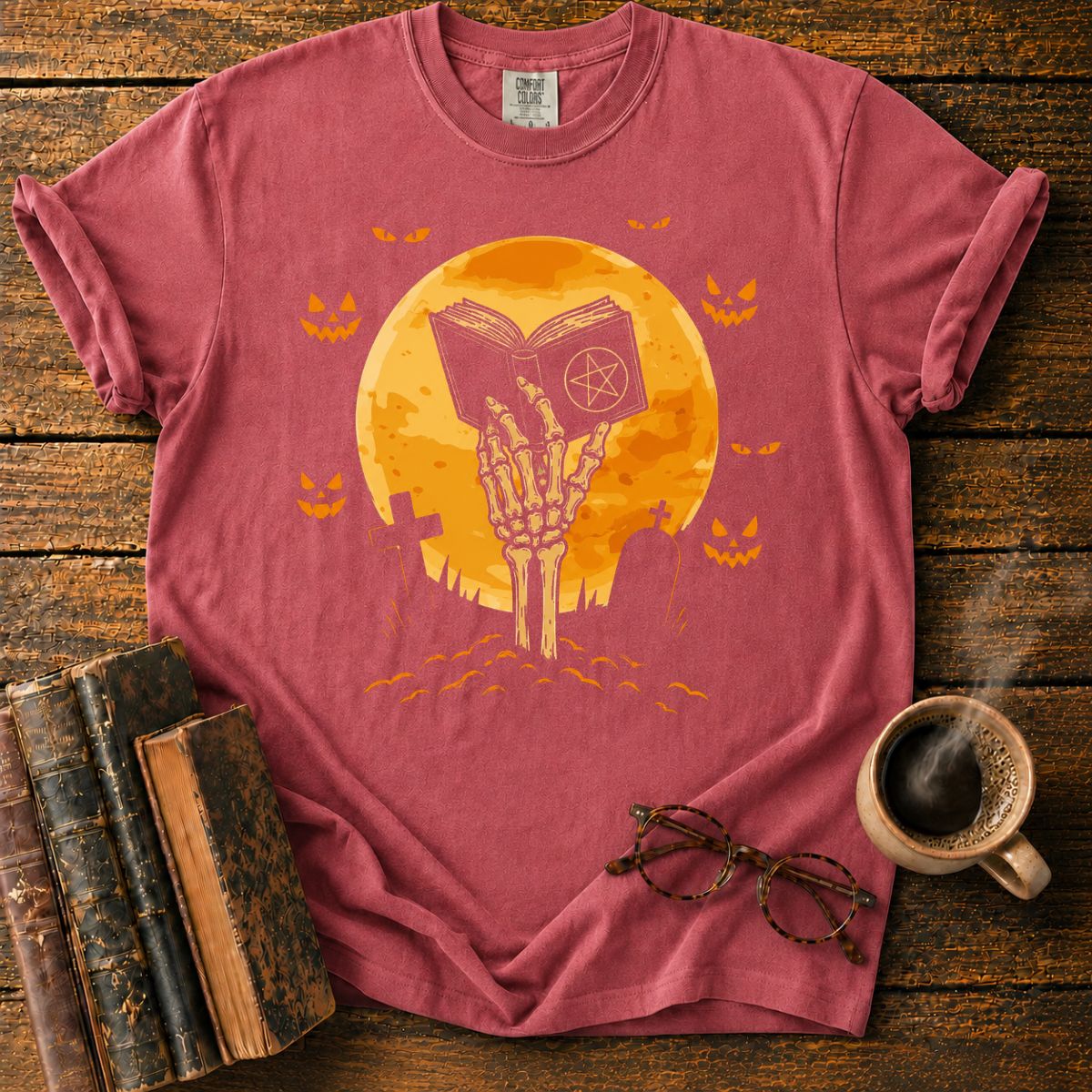 Skeletal Hand Beneath the Haunted Moon T-Shirt