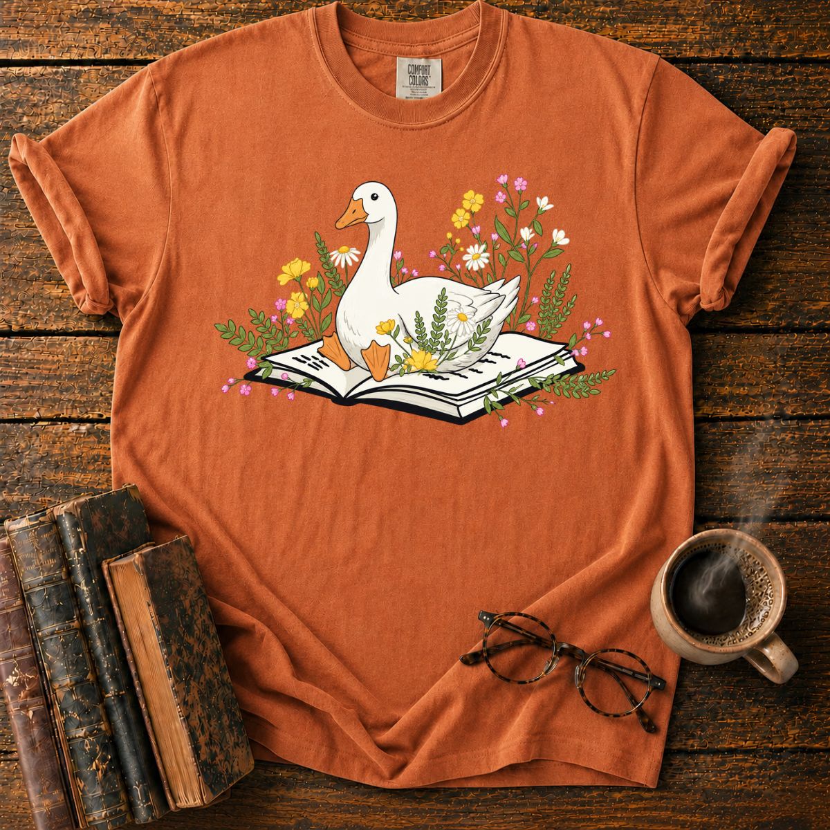Whimsical Goose in Bloom T-Shirt