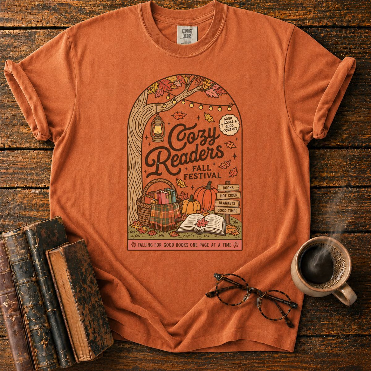 Cozy Readers Fall Festival T-Shirt