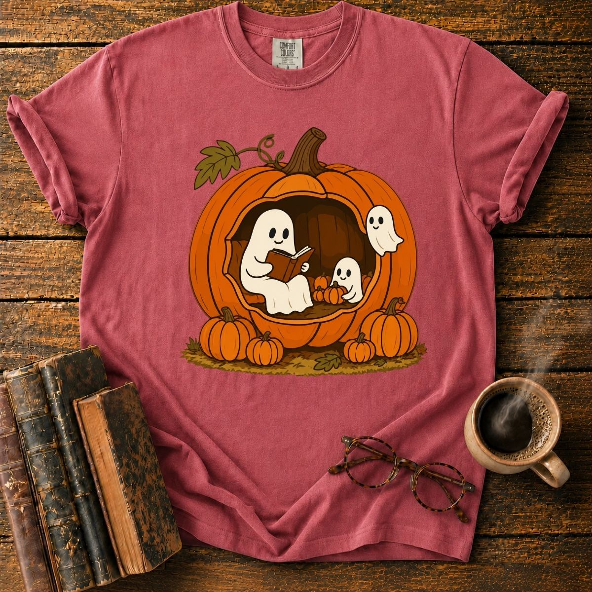 Cozy Ghosts in a Pumpkin House T-Shirt