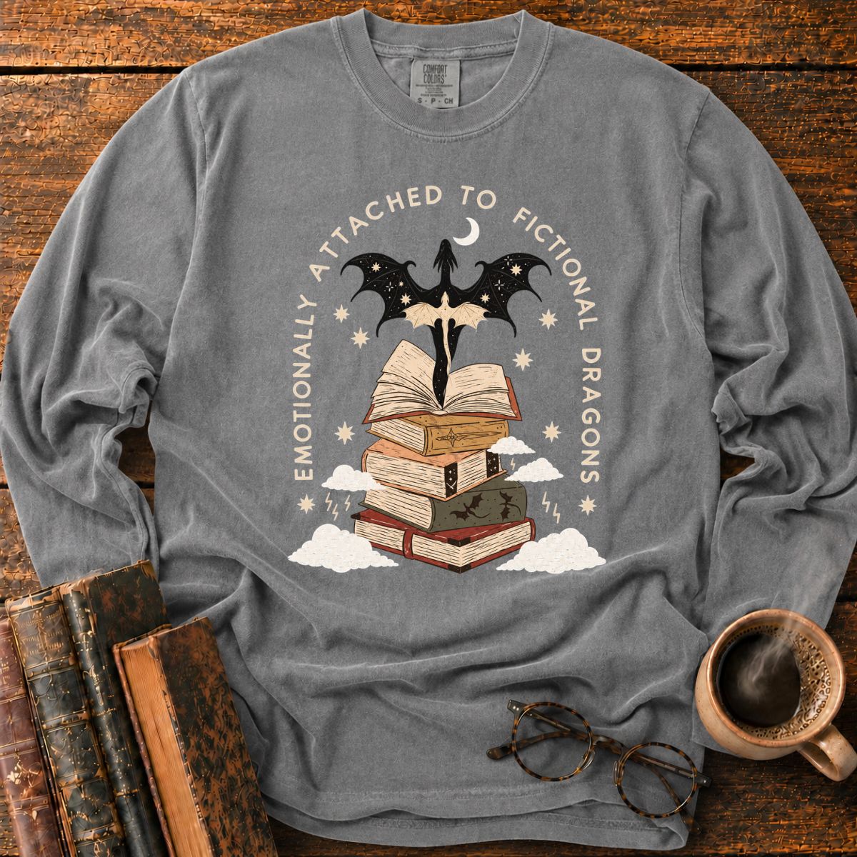 Fictional Dragons Bookish LS T-Shirt