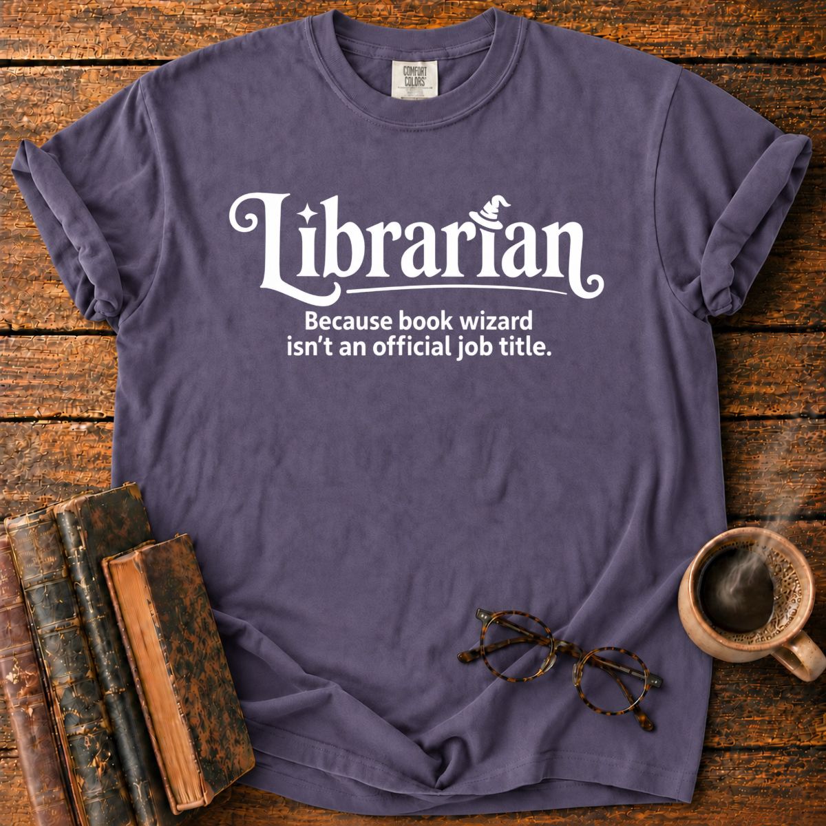 Librarian Book Wizard Funny T-Shirt
