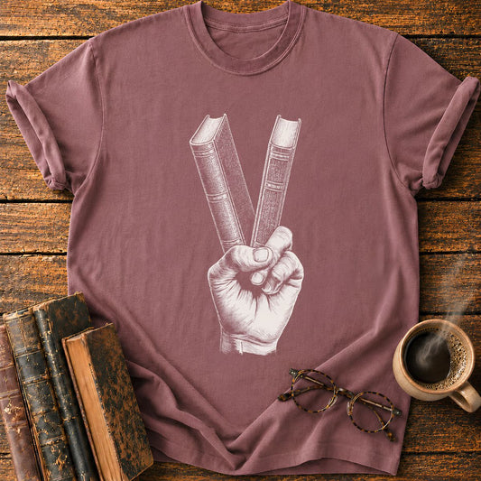 Peace Sign with Books T-Shirt