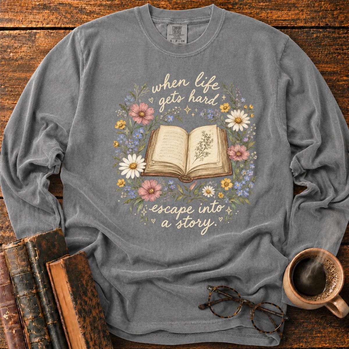 Escape Into a Story LS T-Shirt