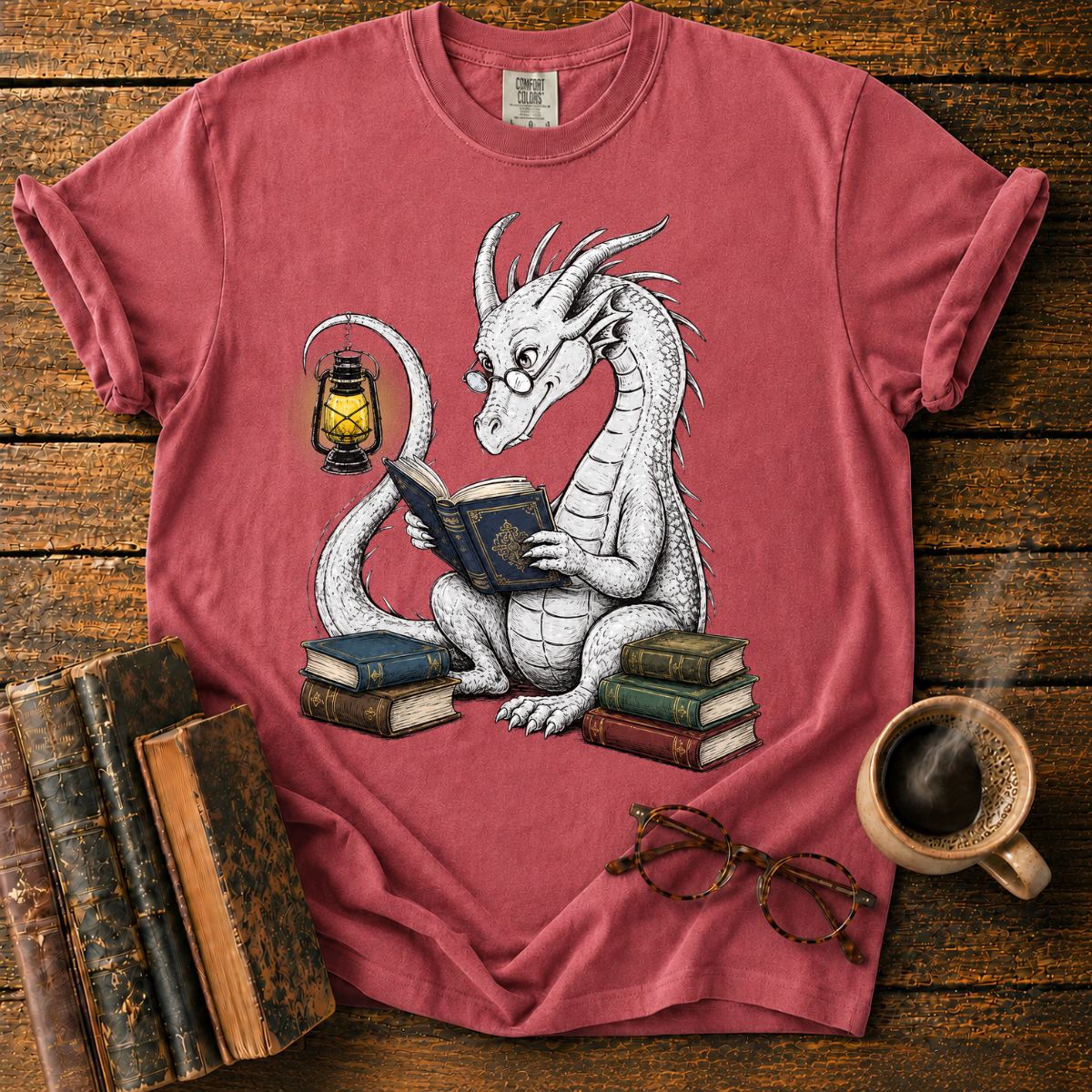 Dragon Scholar by Lantern Light T-Shirt