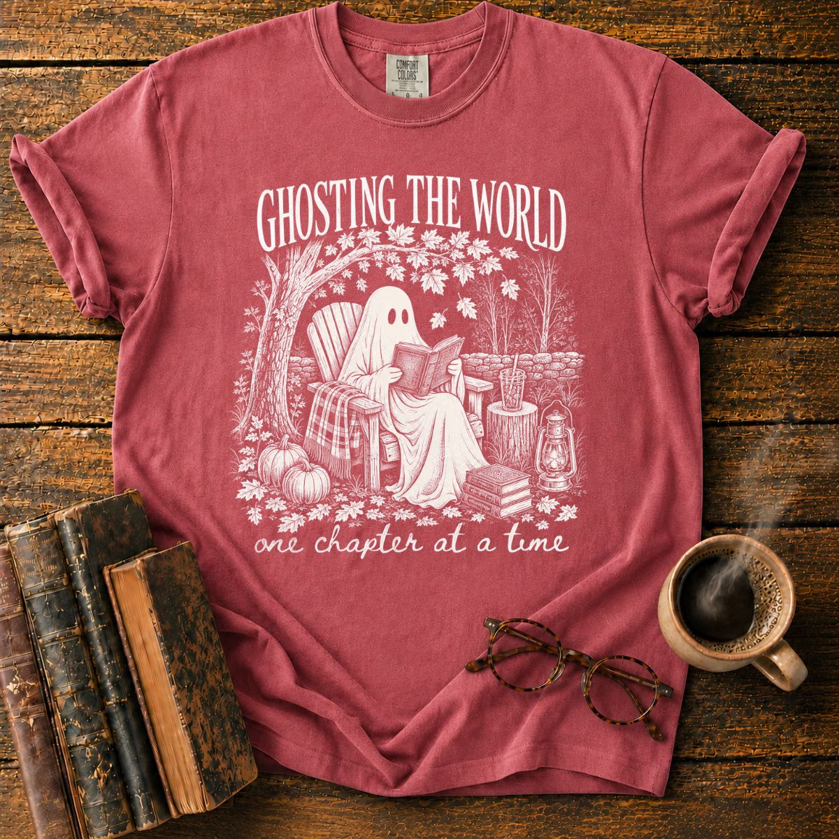 Ghost Reading in Autumn T-Shirt