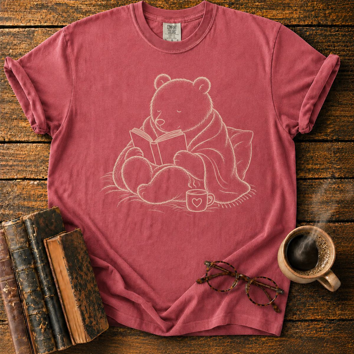Bear’s Bedtime Reading Book T-Shirt
