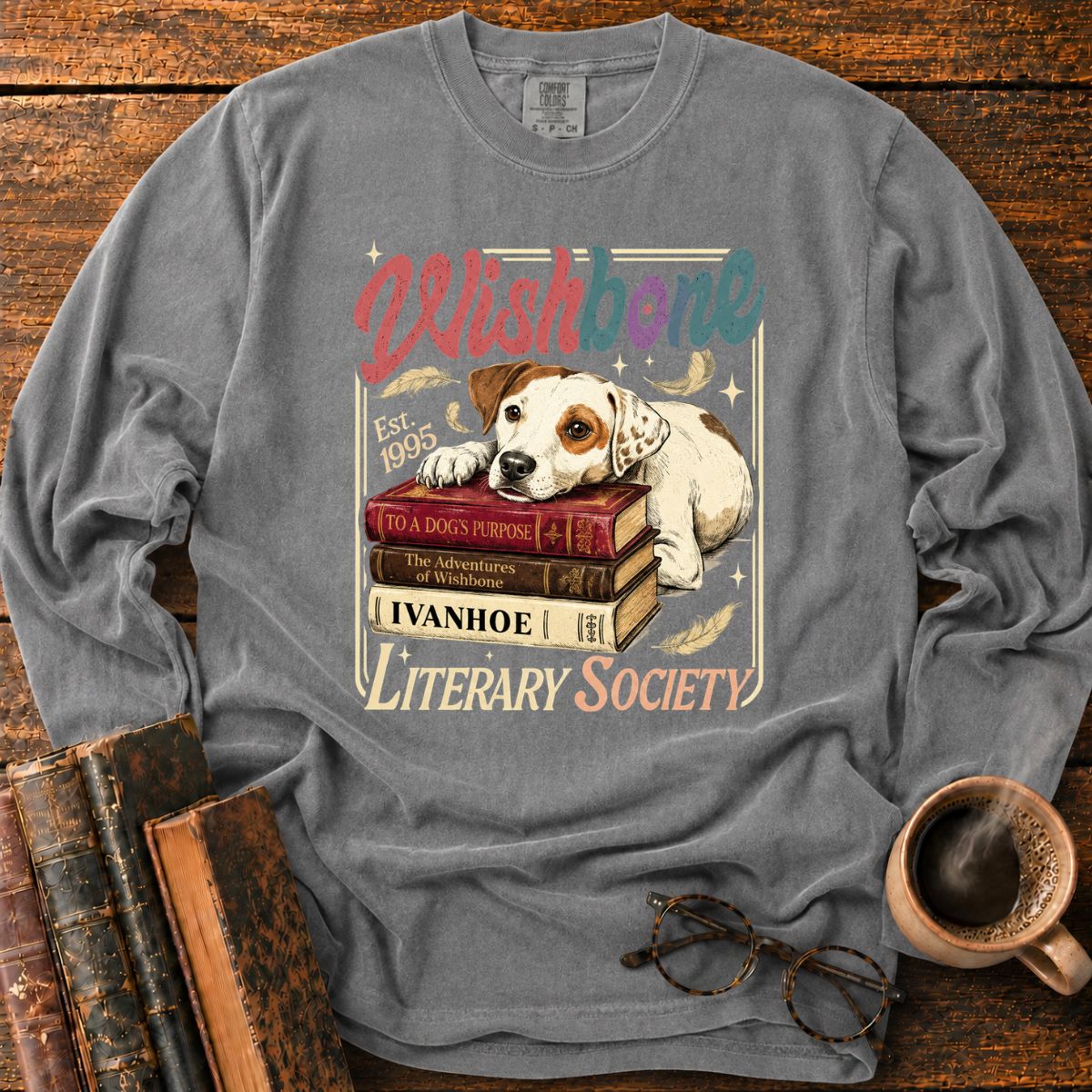Bookish Dog Literary Society LS T-Shirt