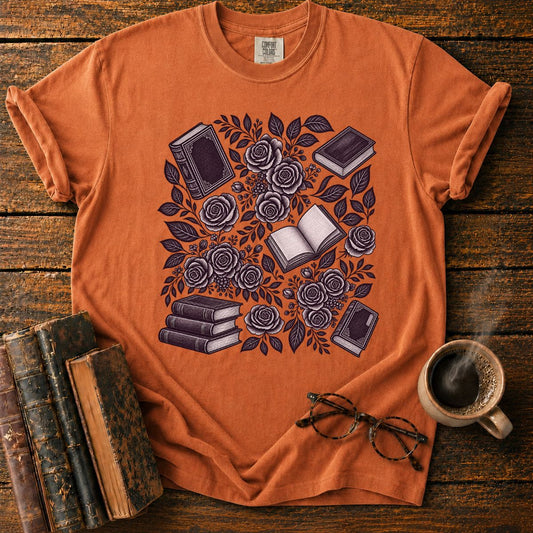 Inkbound Roses and Vintage Books T-Shirt