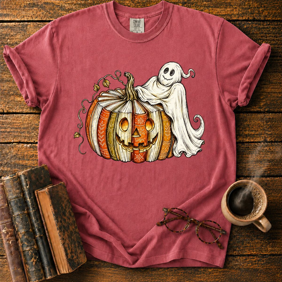Ornate Pumpkin and Friendly Ghost T-Shirt