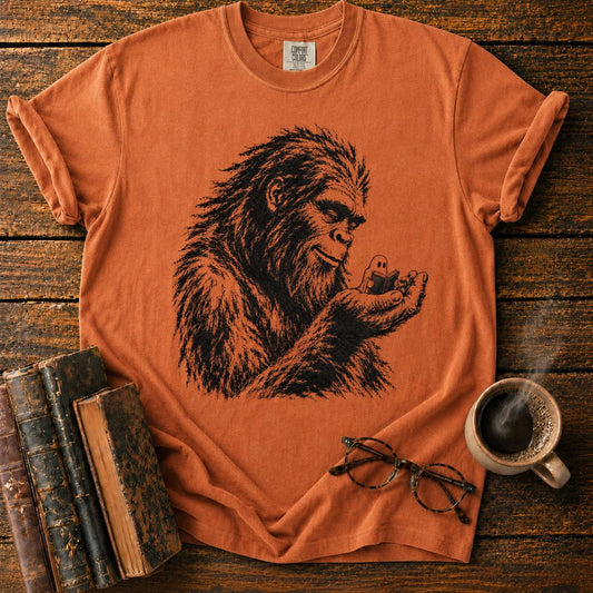 Gentle Sasquatch Reading with Ghost T-Shirt