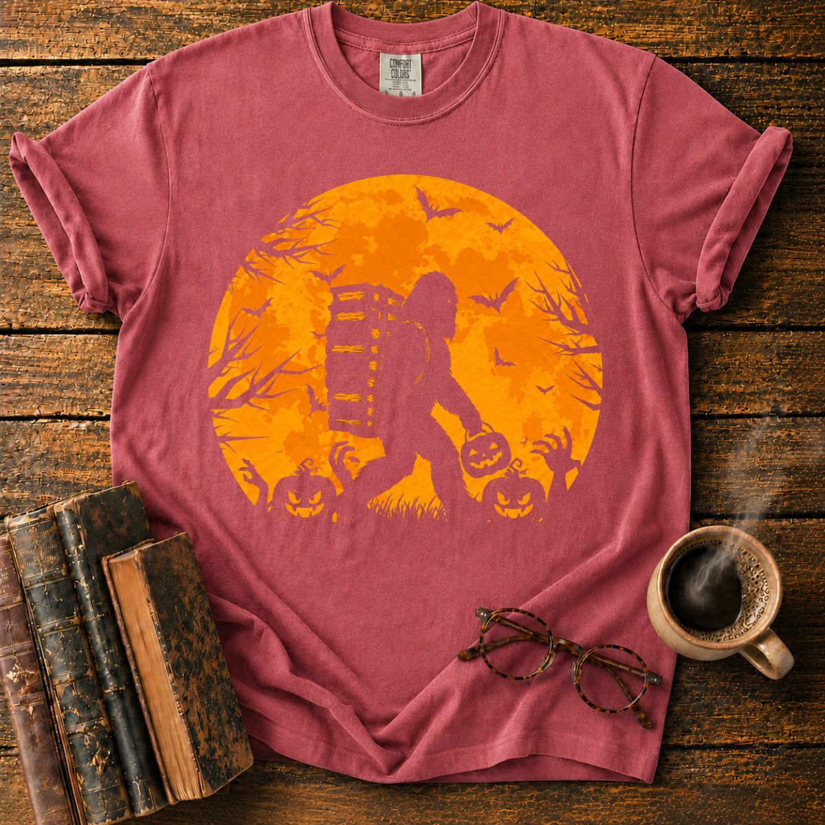 Bigfoot’s Halloween Moonlit Book Trek T-Shirt