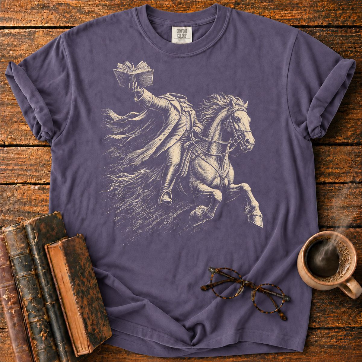 Headless Horseman Holding Book T-Shirt