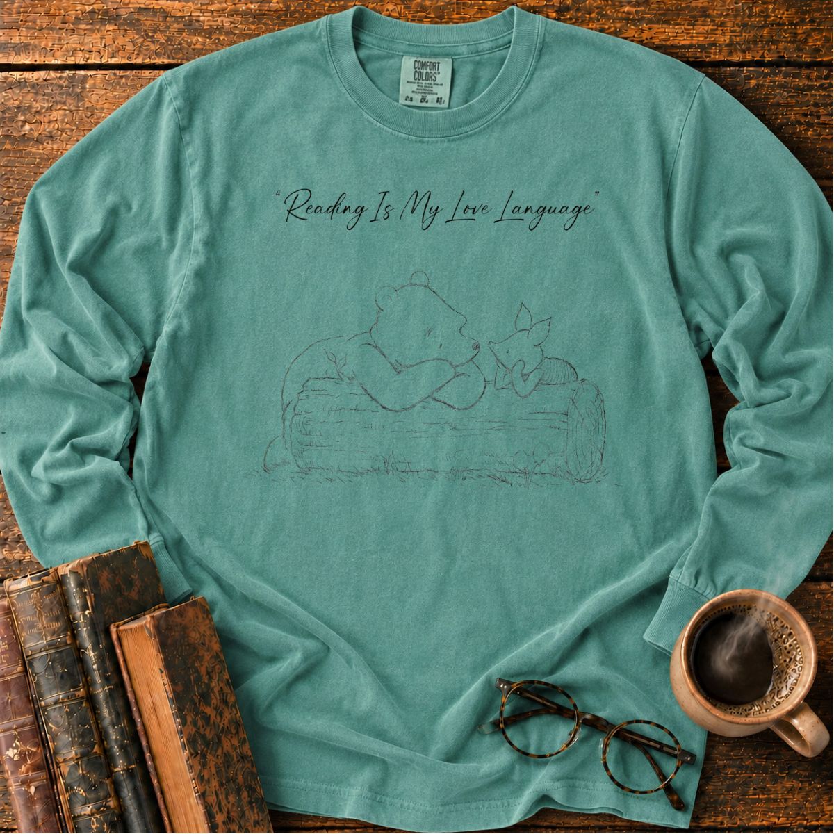 Reading Is My Love Language Sketch LS T-Shirt