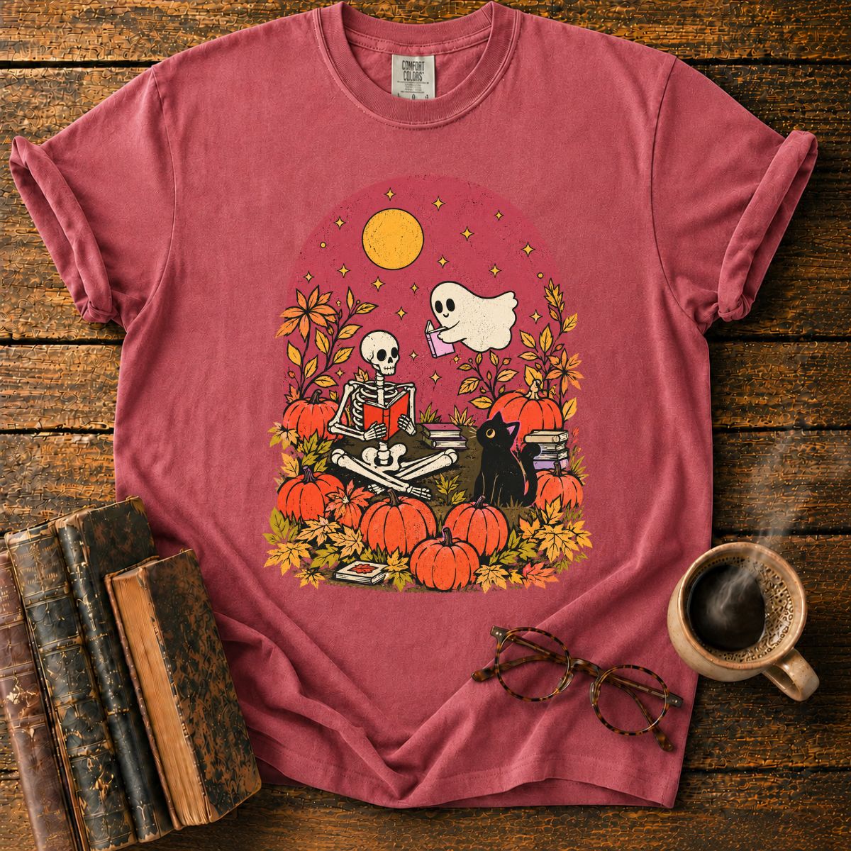 Fall Pumpkin Patch Skeleton T-Shirt