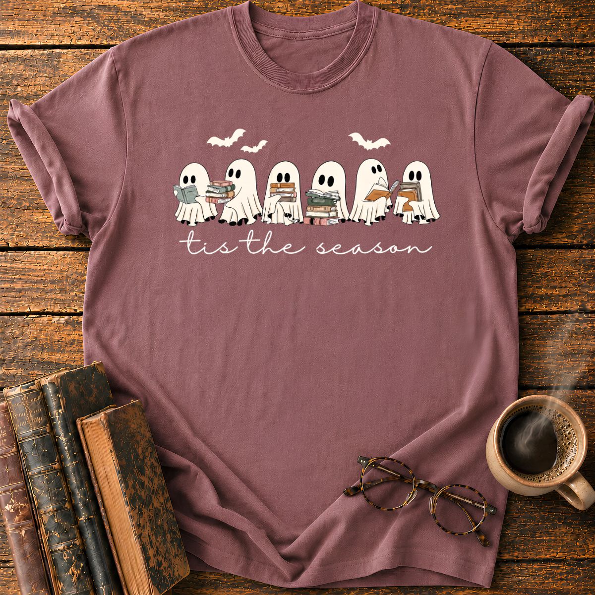 Ghosts Reading in Halloween T-Shirt