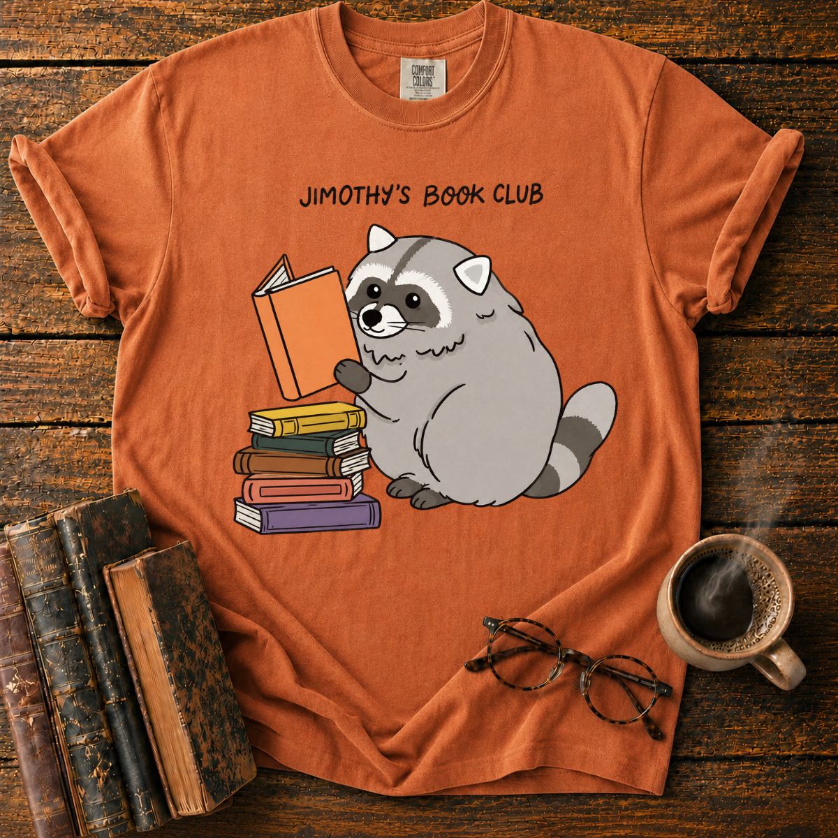 Raccoon Book Club Cute Reading T-Shirt