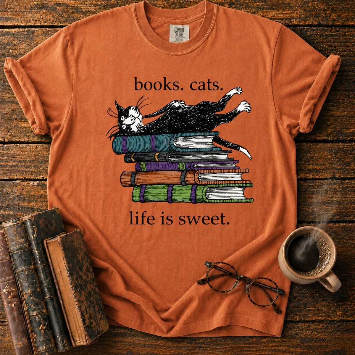 Books, Cats, and Sweet Life T-Shirt