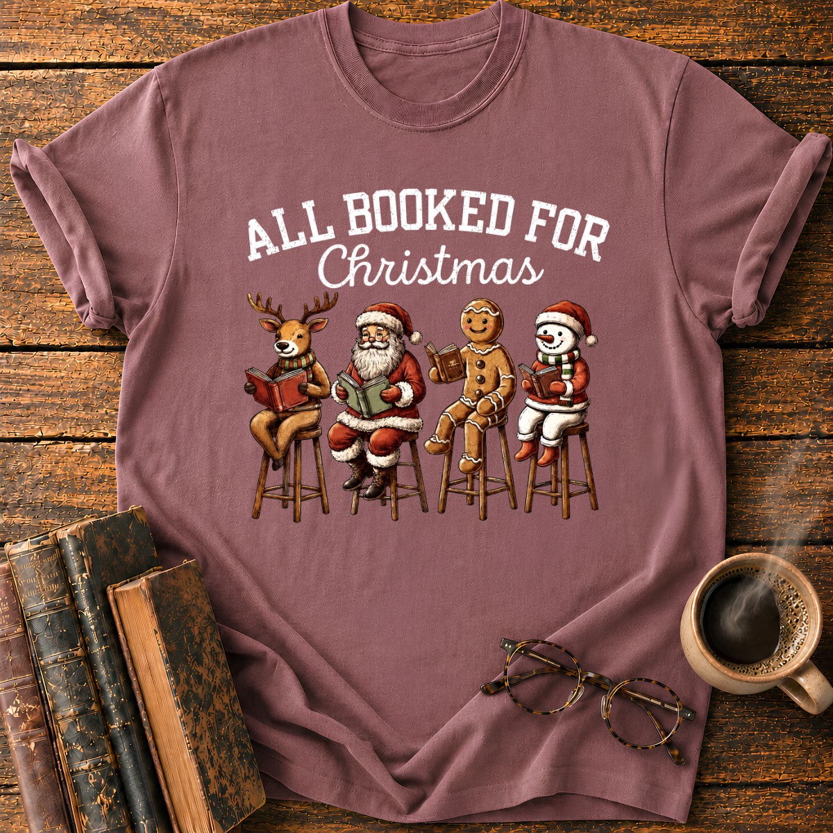 All Booked For Christmas T-Shirt