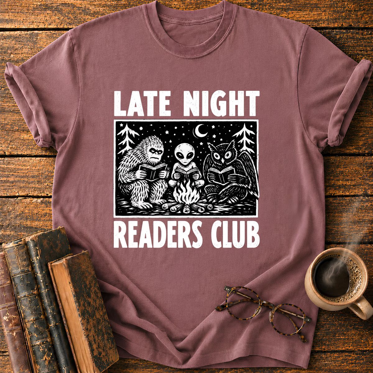 Late Night Readers Club Campfire T-Shirt