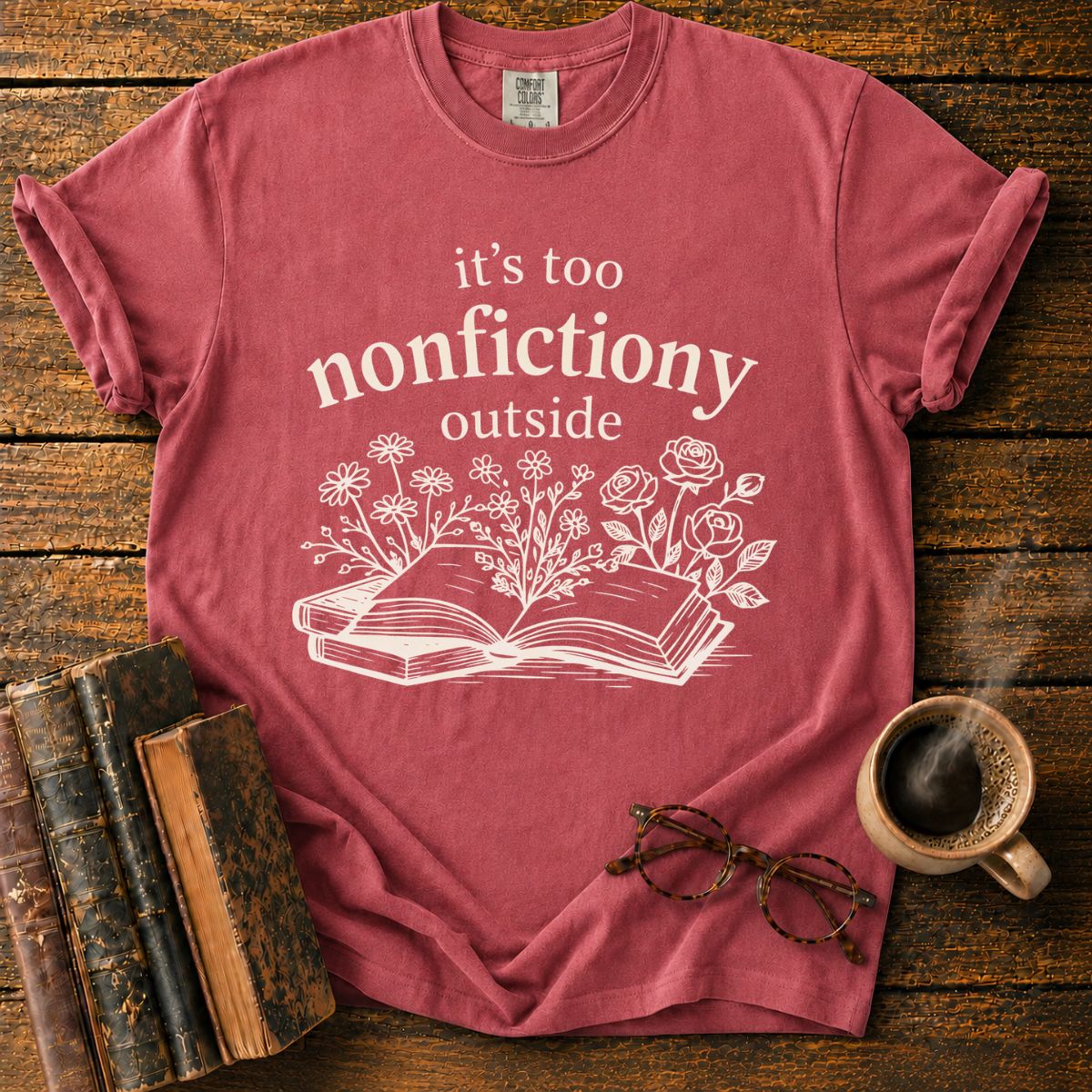 Whimsical Botanical Book T-Shirt