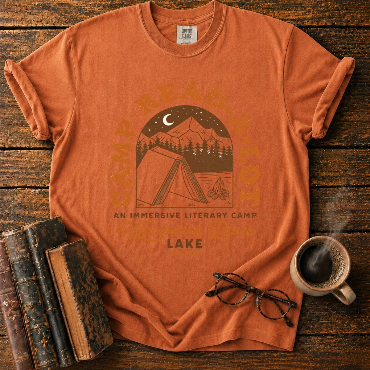 Camp Read-A-Lot Bookish Camping T-Shirt