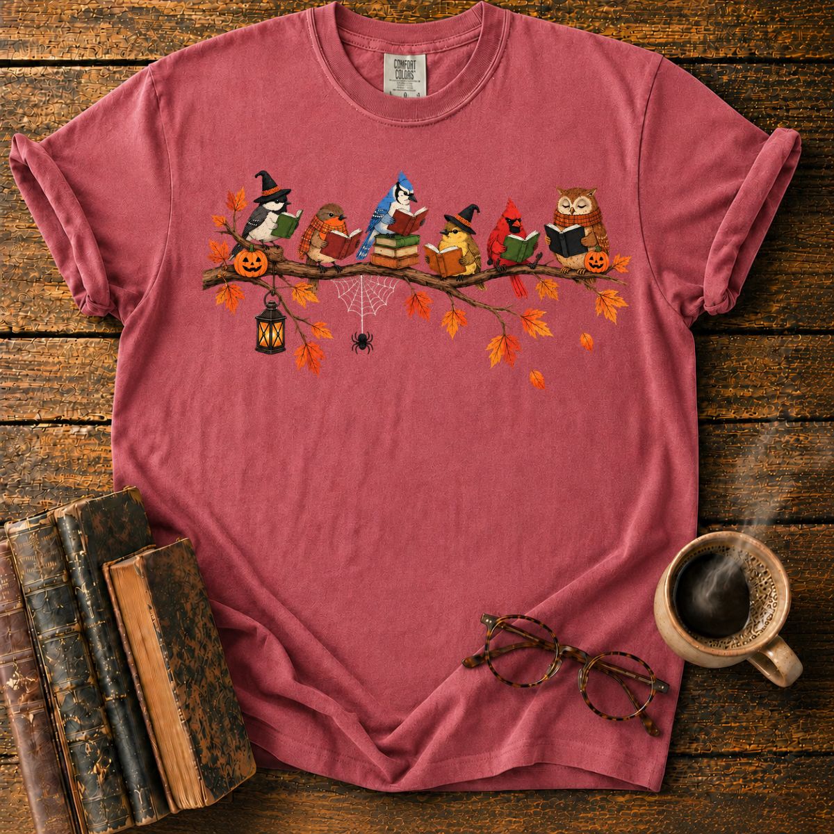 Birds’ Halloween Reading Branch T-Shirt