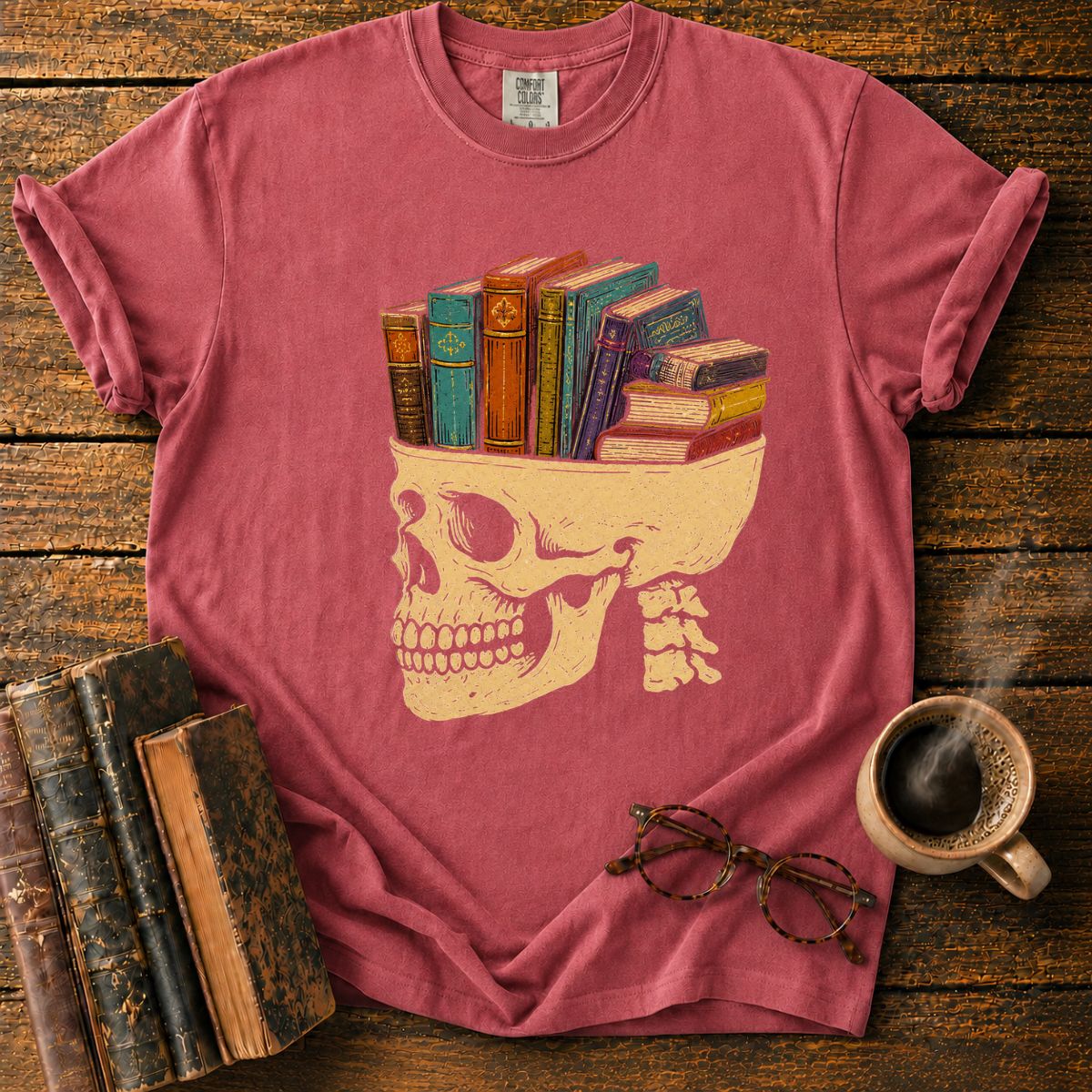 Skull of Stacked Stories T-Shirt