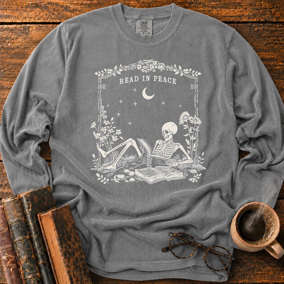 Read In Peace Skeleton LS T-Shirt
