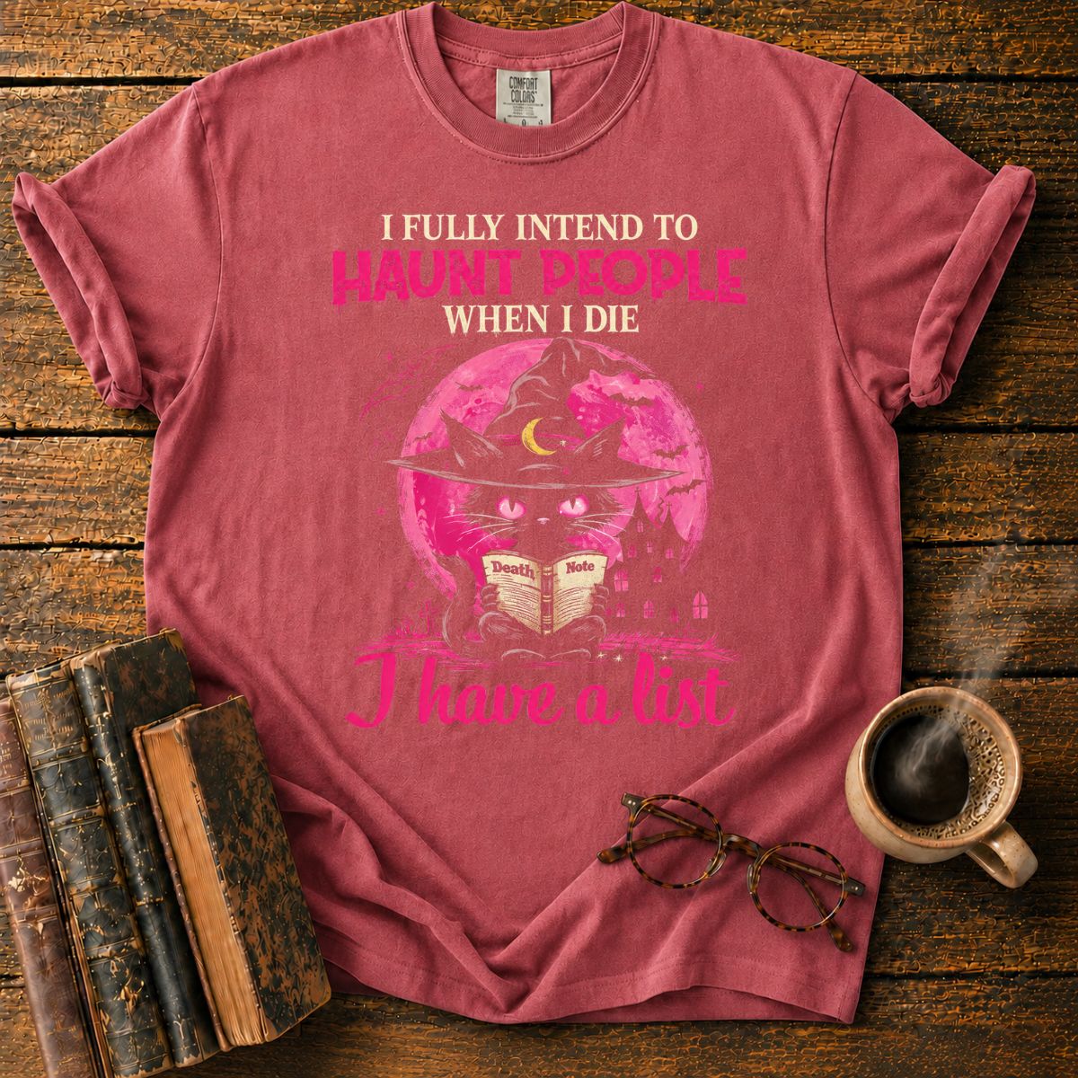Cat's Haunted Death Note Grimoire T-Shirt