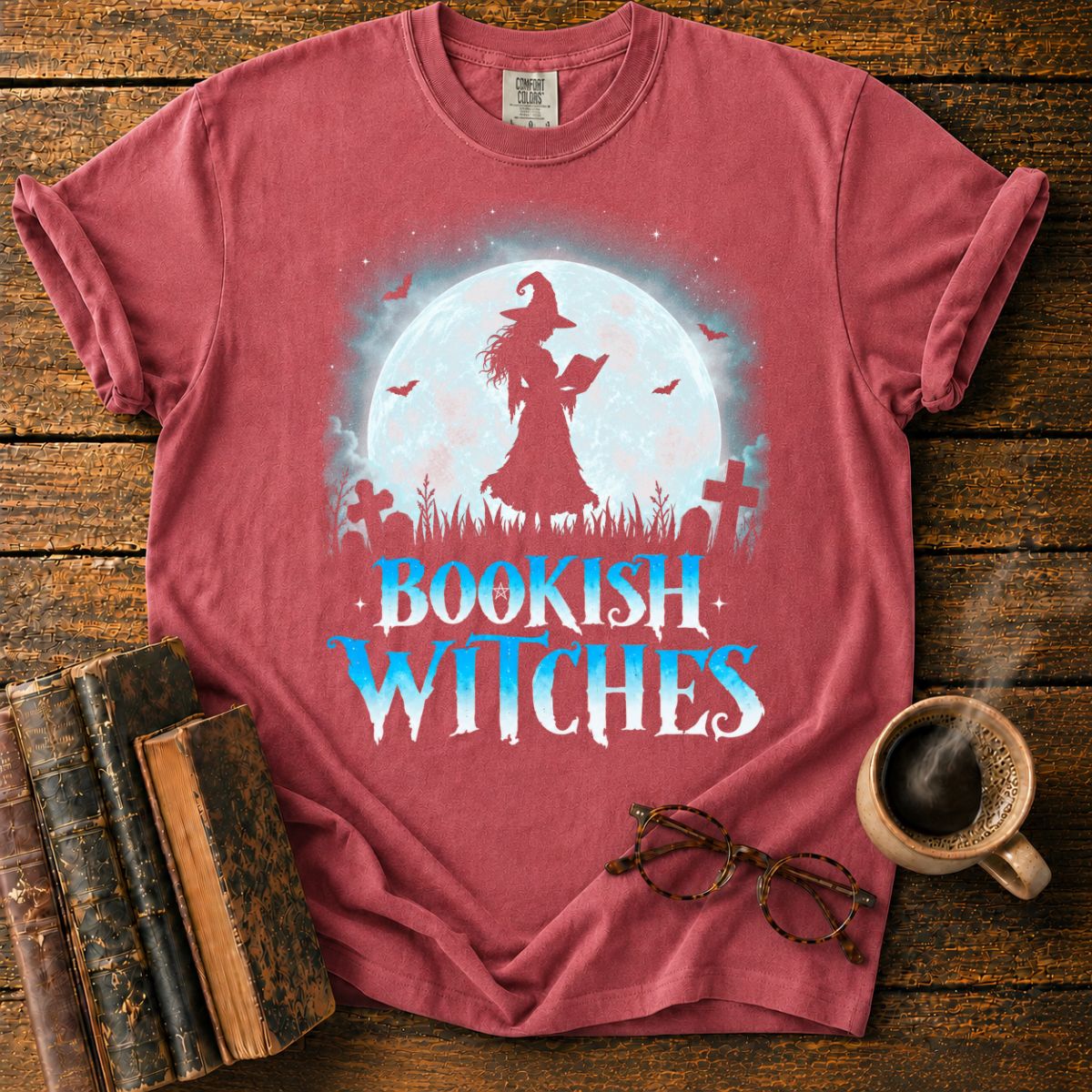 Moonlit Witch Reading in the Graveyard T-Shirt