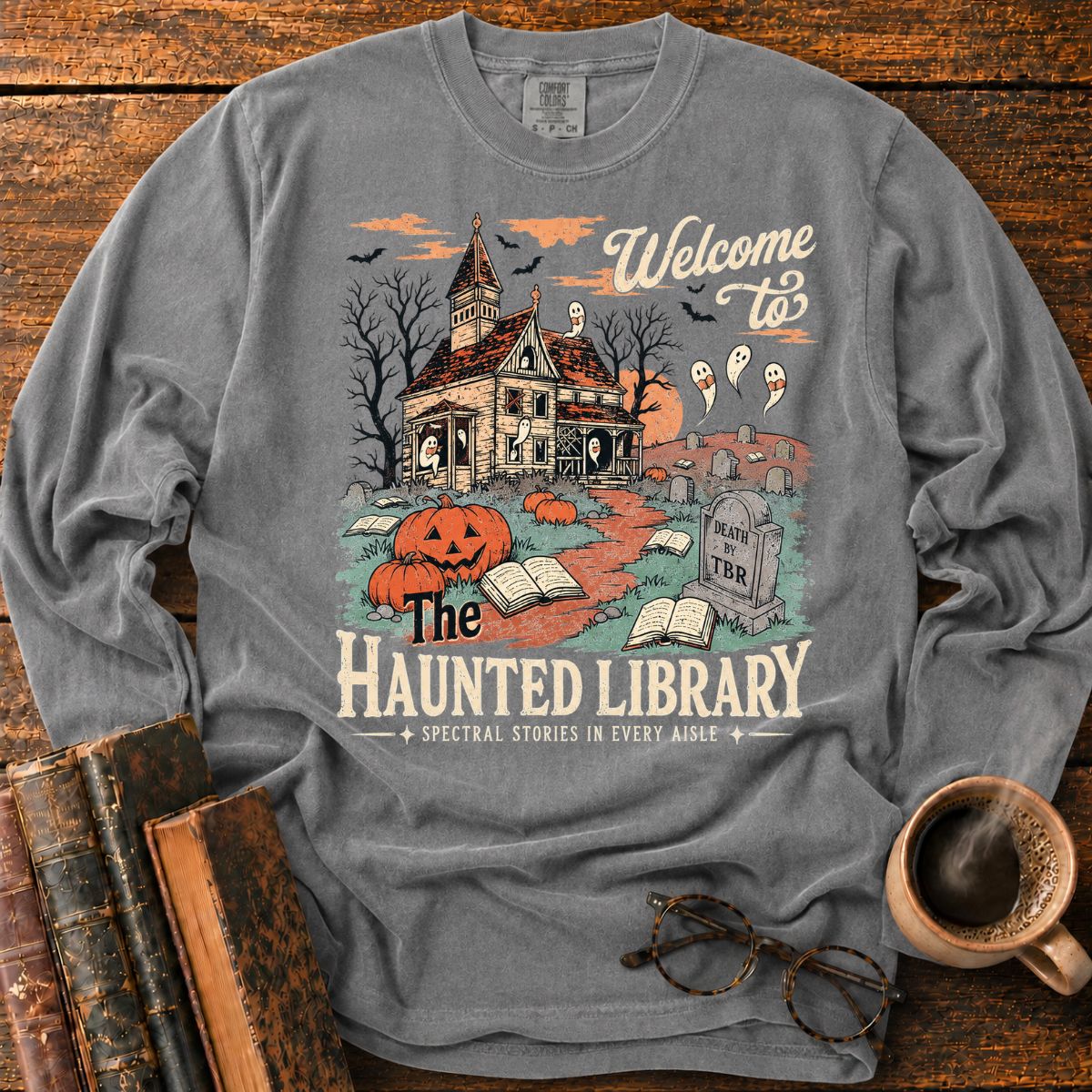 Welcome To The Haunted Library LS T-Shirt