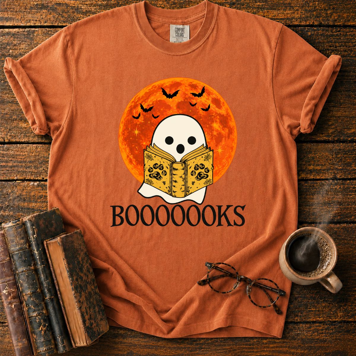 Spooky Ghost and Grimoire Moon T-Shirt
