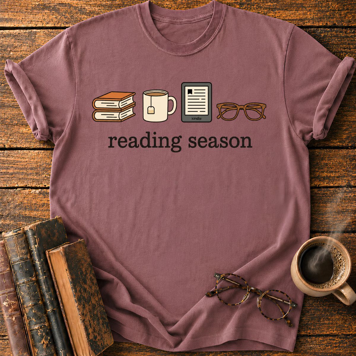 Cozy Reading Season Icons T-Shirt